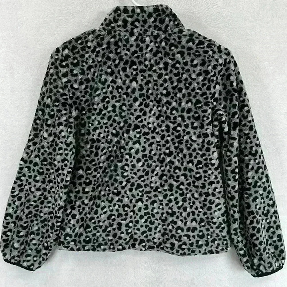 Place Girls Fleece Cheetah Print Jacket Size 14 Black and Gray - Picture 3 of 10